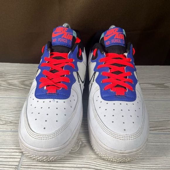 Nike Air Force 1 React GS 'Astronomy Blue Laser Crimson' Sneaker Shoe Womens 7.5 - Picture 2 of 11